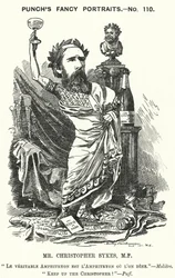 Caricature de Punch : Christopher Sykes, homme politique conservateur anglais (gravure)