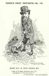 Caricature de Punch : Henry Cecil Raikes, homme politique conservateur anglais