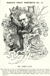 Caricature de Punch : James Payn, romancier anglais