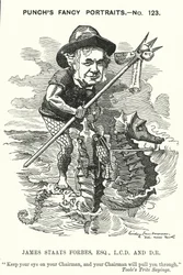 Caricature de Punch : James Staats Forbes, ingénieur ferroviaire et administrateur écossais