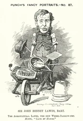 Caricature de Punch : John Bennet Lawes, entrepreneur et scientifique agricole anglais (gravure)