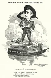 Caricature de Punch : Lord Charles Beresford, amiral anglo-irlandais et homme politique conservateur (gravure)