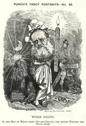 Caricature de Punch : Wilkie Collins, romancier, dramaturge et nouvelliste anglais (gravure)