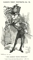 Caricature de William Ballantine, sergent en droit anglais (gravure)