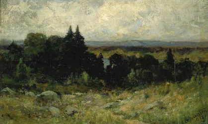 Sans titre (paysage, champs avec rochers et arbres)