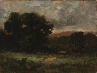 Sans titre (paysage avec prairie et arbres)