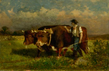 Sans titre homme avec deux bœufs, 1869