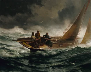 Affronter une tempête, vers 1889