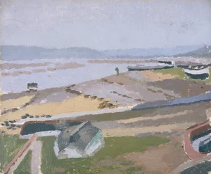 Estuaire de la Towy, Ferryside (Huile sur carton)