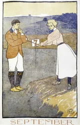 Couple jouant au golf - dans "Golf Calendar" par Edward Penfield