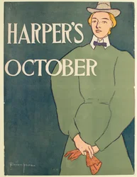 Femme en robe verte, octobre, Harper
