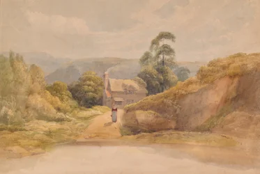Paysage avec chaumière