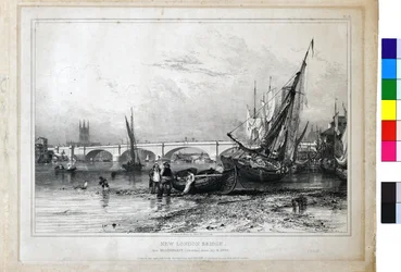 Nouveau pont de Londres depuis Billingsgate (basse mer)
