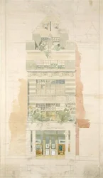 Conception pour la façade des McLean Fine Art Galleries, Haymarket, Londres