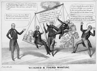 Pesé et trouvé manquant, publié par H R Robinson, New York, 1844