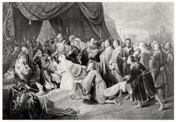 La Reddition de Calais, 4 août 1347, gravée par John Young