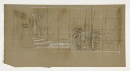 Étude de composition pour Le Départ, de La Quête du Saint Graal (une série de quinze peintures pour la Bibliothèque publique de Boston, achevée en 1901)