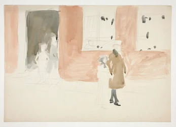 Couple se promenant - (illustration non identifiée)