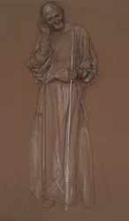 Étude de figure, vieil homme avec bâton, possiblement Polonius