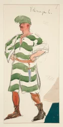 Poissonnier, croquis de costume pour Henry Irving