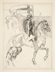 Galahad Part, étude pour La Quête du Saint Graal (série de quinze peintures pour la Bibliothèque publique de Boston, achevée en 1901)