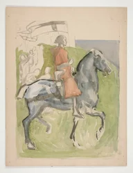 Galahad part, étude pour La Quête du Saint Graal (série de quinze peintures pour la Bibliothèque publique de Boston, achevée en 1901)