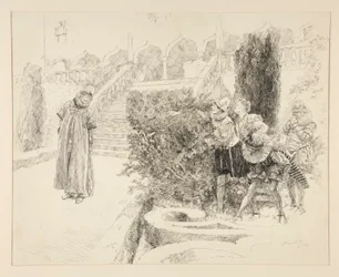 Malvolio trouve la lettre, illustration pour Acte II, Scène v, La Nuit des rois