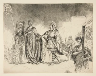 Matin du mariage de Thésée et Hippolyta (étude pour .1036) - Entrée de Thésée, de Le Songe d