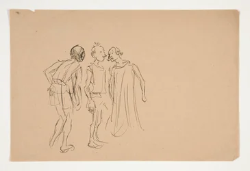 Croquis de trois hommes (étude pour 1937.1072?), de Merchant of Venice