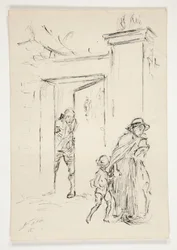 Étude pour .1208 - illustration pour Oliver Goldsmith