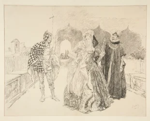 Le Clown et Malvolio, illustration pour Acte I, Scène v, La Nuit des rois