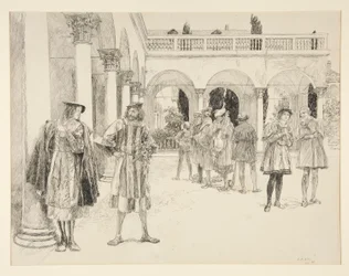 La Cour du Palais, Acte IV, Scène ii, Les Deux Gentilshommes de Vérone