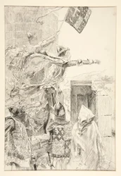 Le roi sur le mur du château de Flint