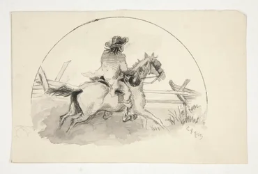Illustration non identifiée [Homme à cheval]