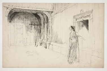 Femme et chien dans un intérieur