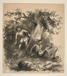 Scène boisée d