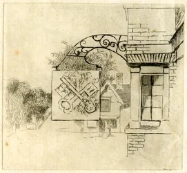 Enseigne des Clés Croisées, St Neots, Cambridgeshire, 1881