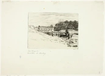 Whistler dessinant à Moulsey Lock
