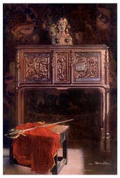 Dressoir en chêne sculpté Louis XII, 1910