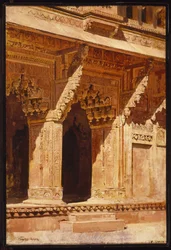 Arches en Grès Rouge Curieusement Ouvrées, Fort Agra, Inde, c.1885-95