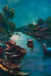 Une scène typique de canal, Bangkok