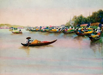Le marché fluvial, Bangkok