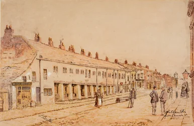 The Shambles, from Church Street, vers 1891-1917 (aquarelle sur papier)