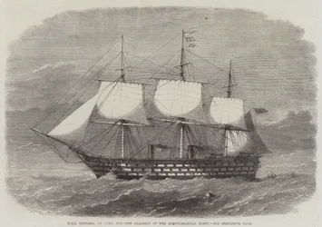 HMS Victoria, 102 canons, le nouveau navire amiral de la flotte méditerranéenne