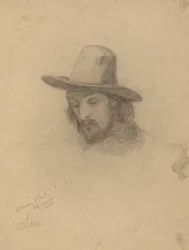 Edward Winslow, esquisse pour la signature du pacte dans la cabine du Mayflower