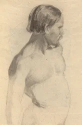 Nu masculin (recto); Bottes, croquis pour La Signature du Compact du Mayflower (verso)