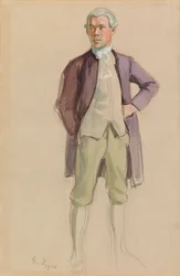 Homme en costume rococo (F. E. Sillanpää), étude pour la peinture murale Rencontre de la Société Aurora