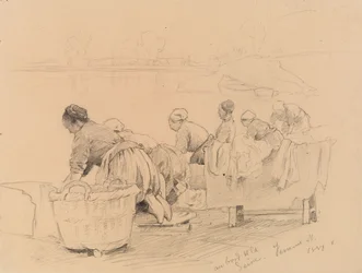 Lavandières au bord de la Seine