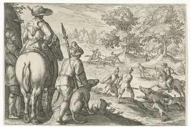 Paysage avec chasse au sanglier