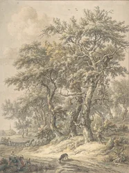 Femme et enfant assis près d